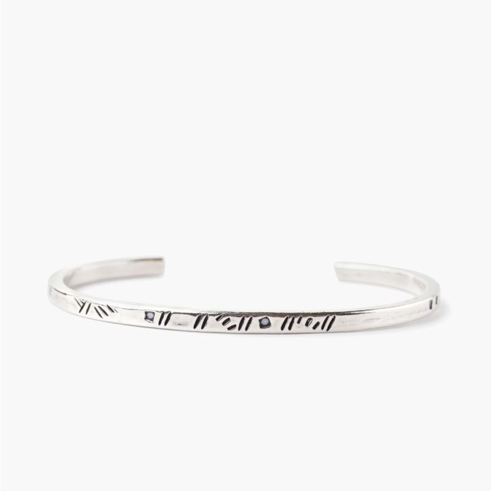 NWT CHAN LUU STERLING SILVER ETCHED CUFF BRACELET $155